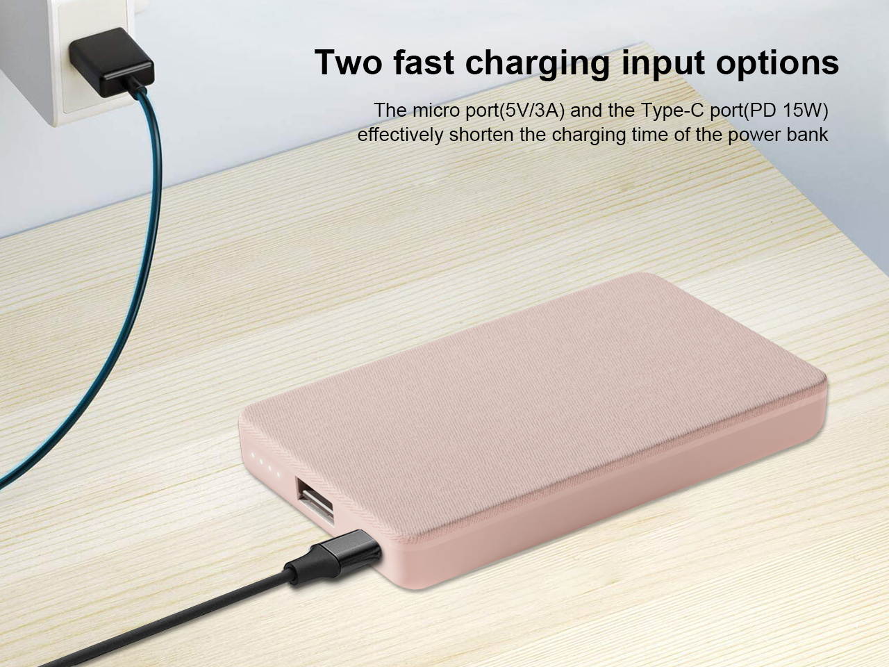 Portable Charger, Power Bank, 5000mAh Battery Pack, QI Charging Technology for iPhone 12/12 Pro / 12 Pro Max / 8 / X/XR, Samsung Galaxy, and More (Includes Type-C Dual Interface Cable) White