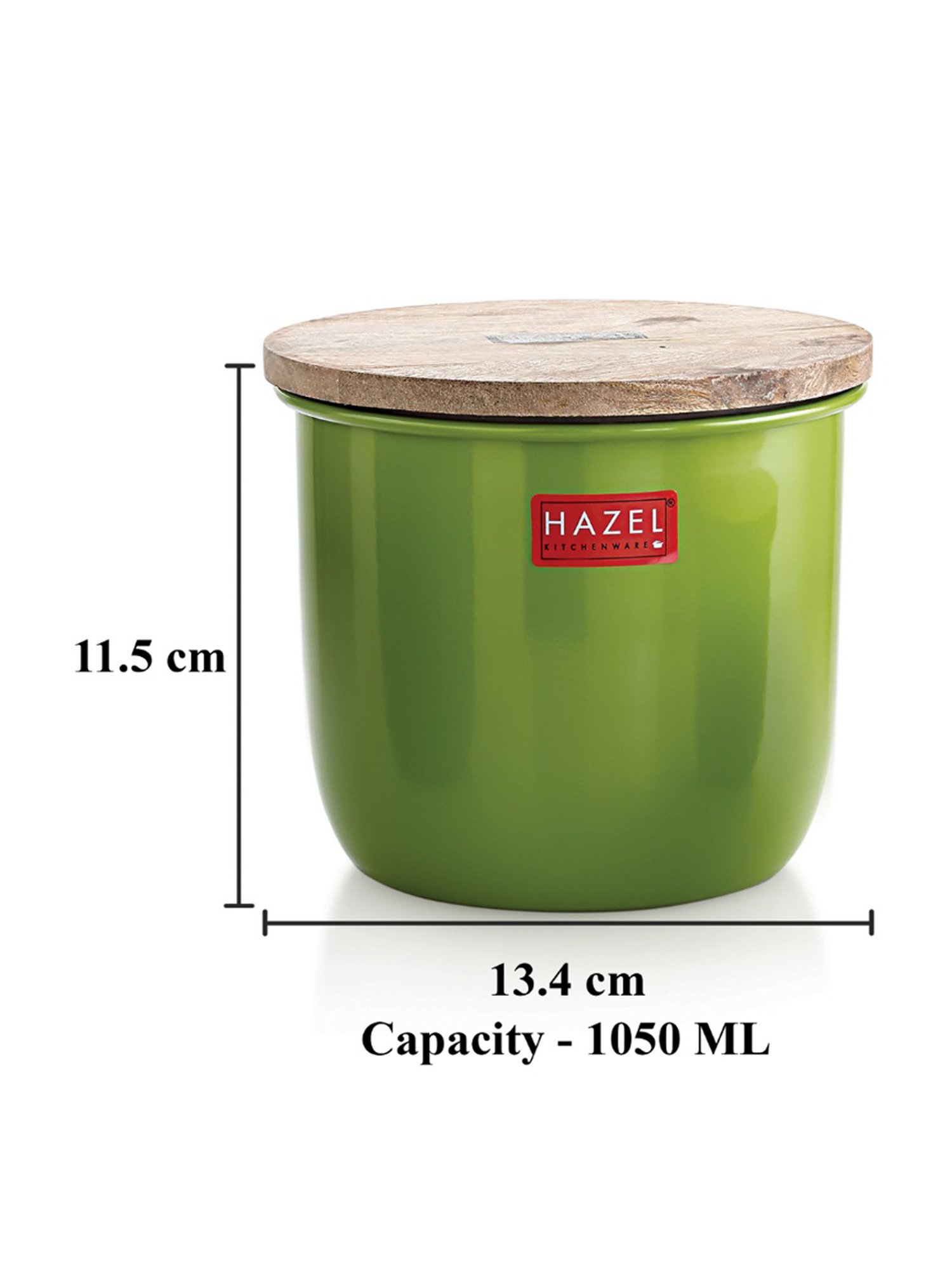 HAZEL Green Galvanised Iron Tea Coffee Sugar Containers - Set of 4 (1.05L)