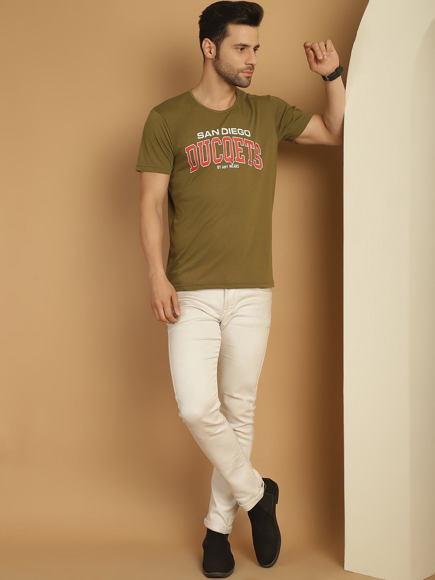 Vimal Jonney Multicolor Regular Fit Printed Crew T-Shirt - Pack of 3