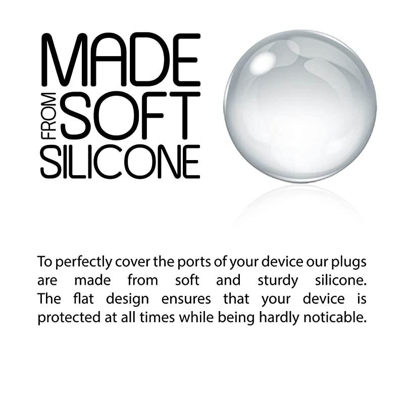 10x Anti Dust Plugs for Smartphone MacBook Laptop | USBC Dust Plug for Samsung Galaxy S8 S9 S10 | Silicone Dust Plug Black