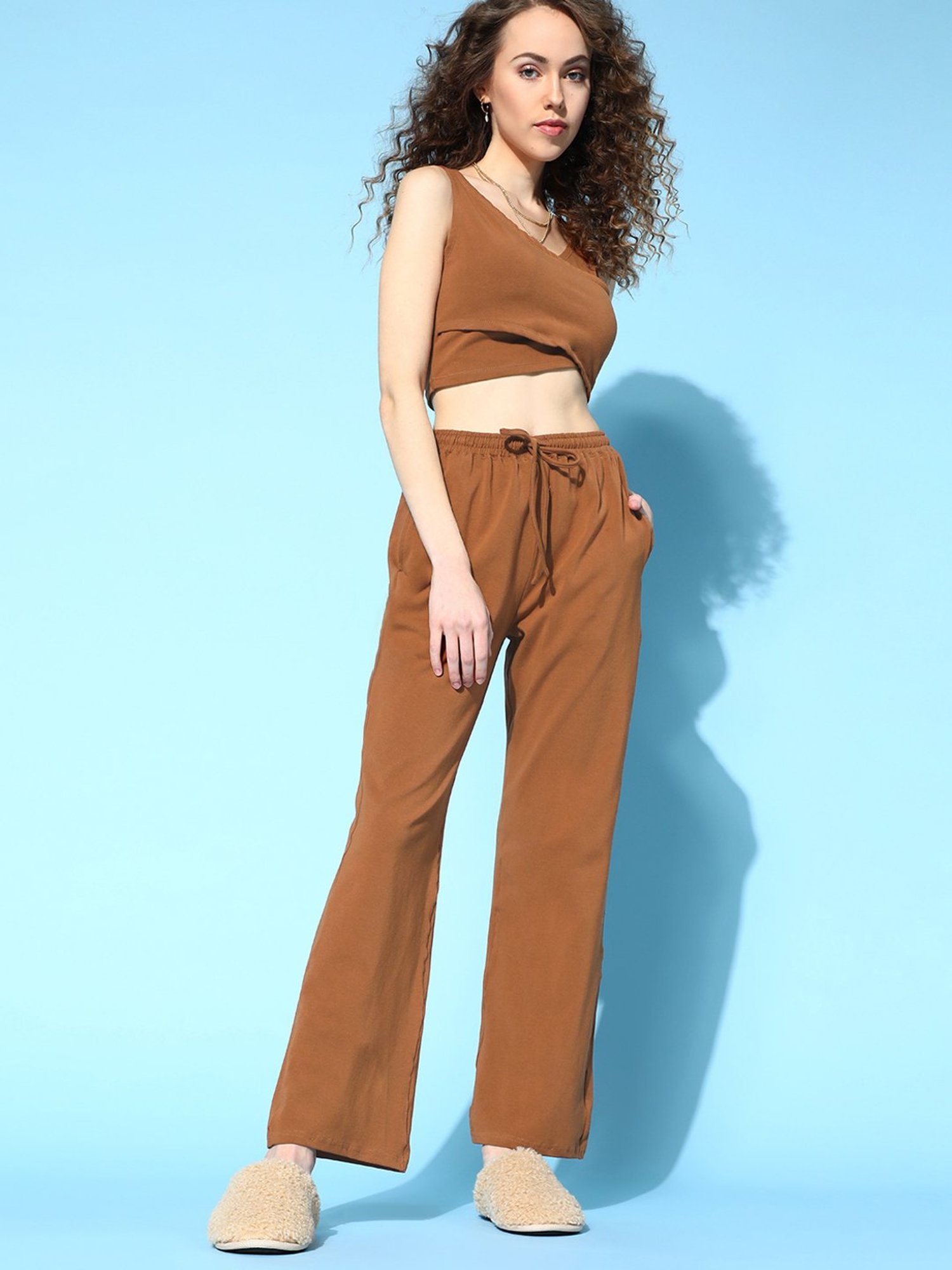 Da Intimo Brown Two Pieces Loungewear Set