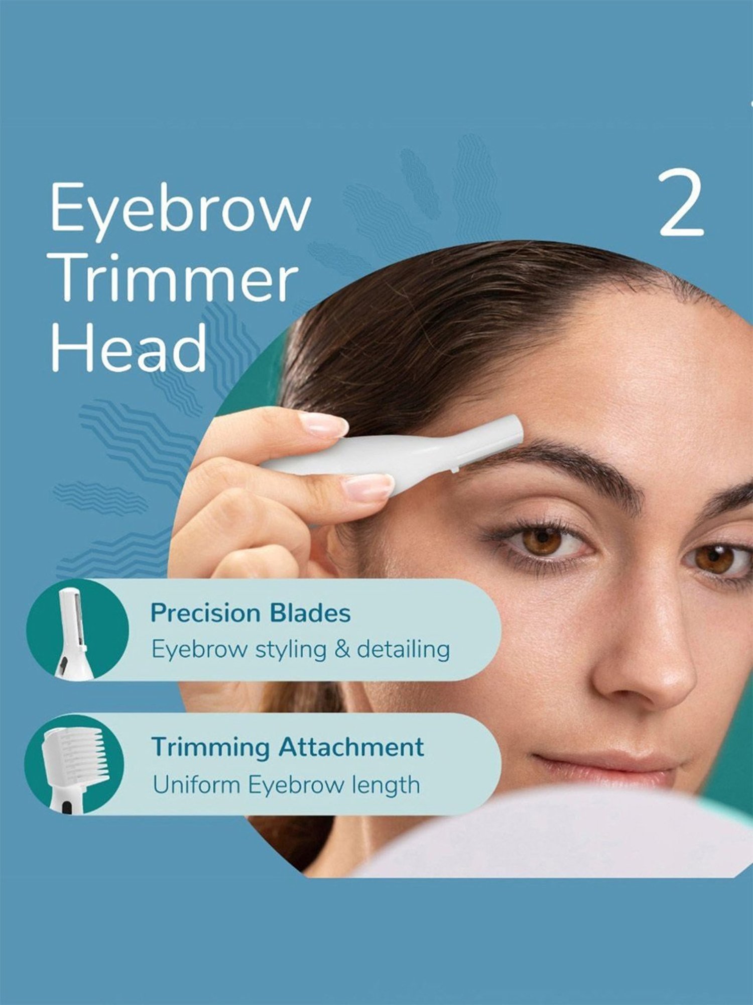 Caresmith Bloom Face & Body Hair Trimmer for Women with 3 Heads, Rechargeable (Glossy White)