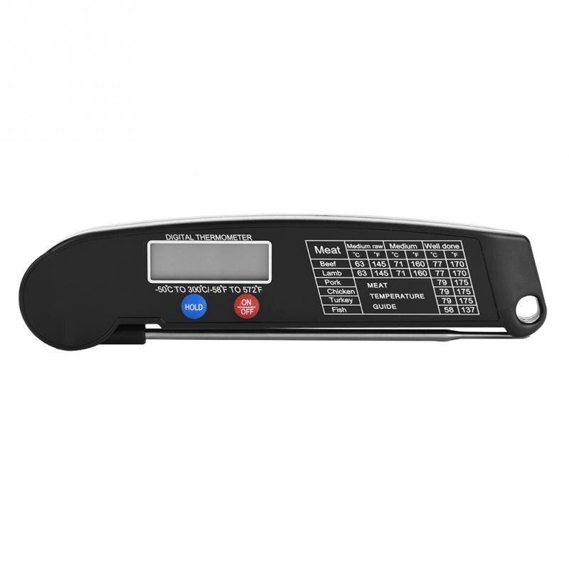 LCD Digital Food Thermometer with Foldable Probe Kitchen Cooking BBQ Grill Temp Food Thermometer