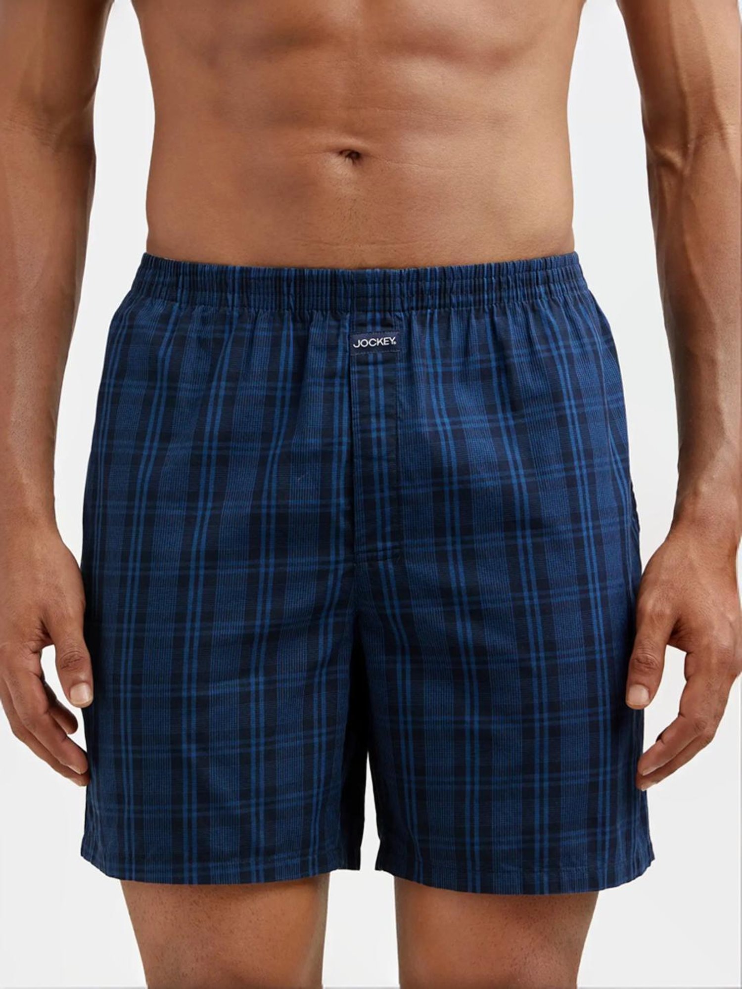 Jockey Black & Navy Regular Fit Check Boxer Shorts - Pack of 2