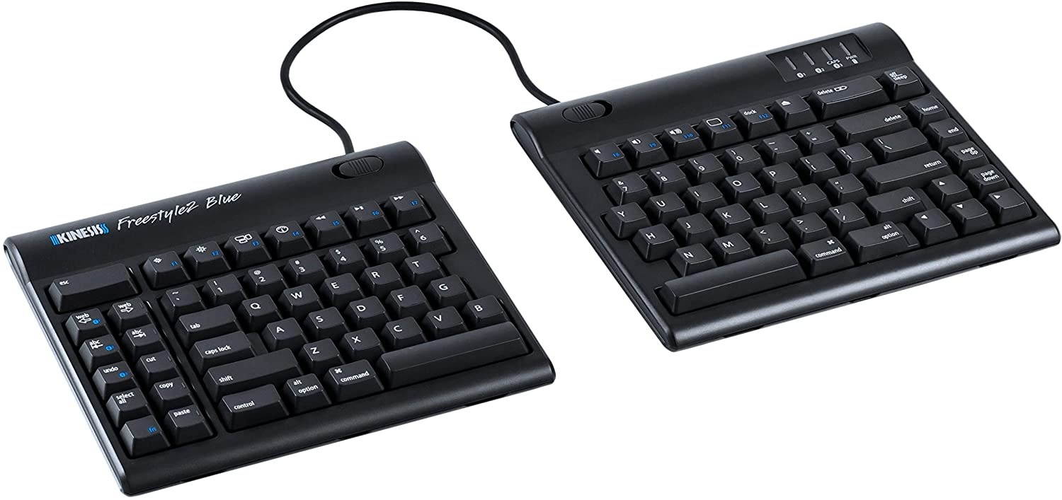 KINESIS Freestyle2 Blue Wireless Ergonomic Keyboard for Mac (9\" Standard Separation)