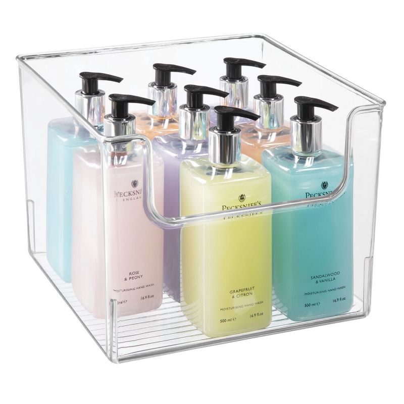 mDesign Plastic Bathroom Storage Organizer Basket Bin, 2 Pack - Clear