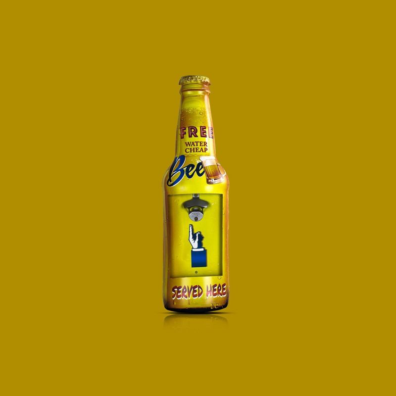 Free Beer Bottle Opener and Cap Catcher Yellow - Crystal Art Gallery