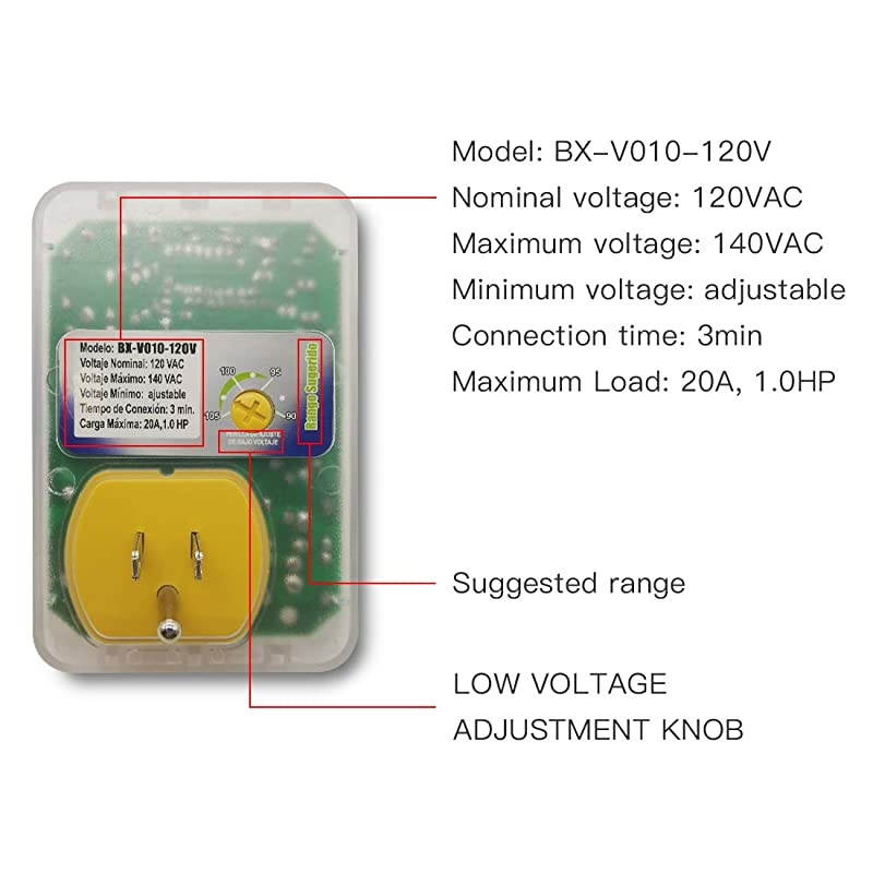 US Plug Home Appliance Surge Protector Power Suppressor Voltage Brownout Outlet 012 1 PACK