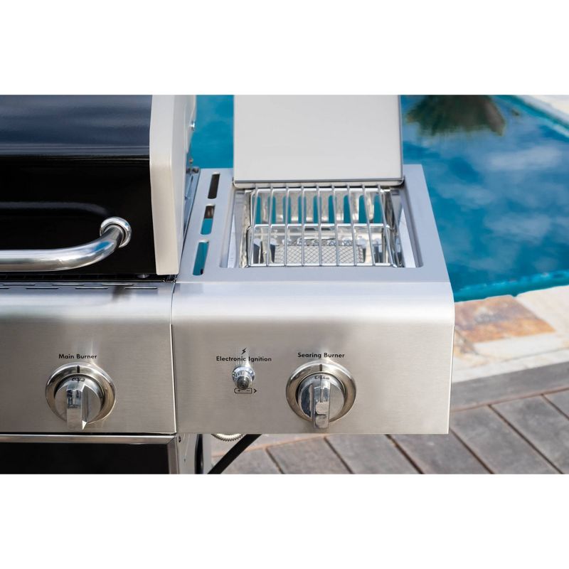 Kenmore 4-Burner Gas BBQ Propane Grill with Side Burner PG-40409S0LB Black