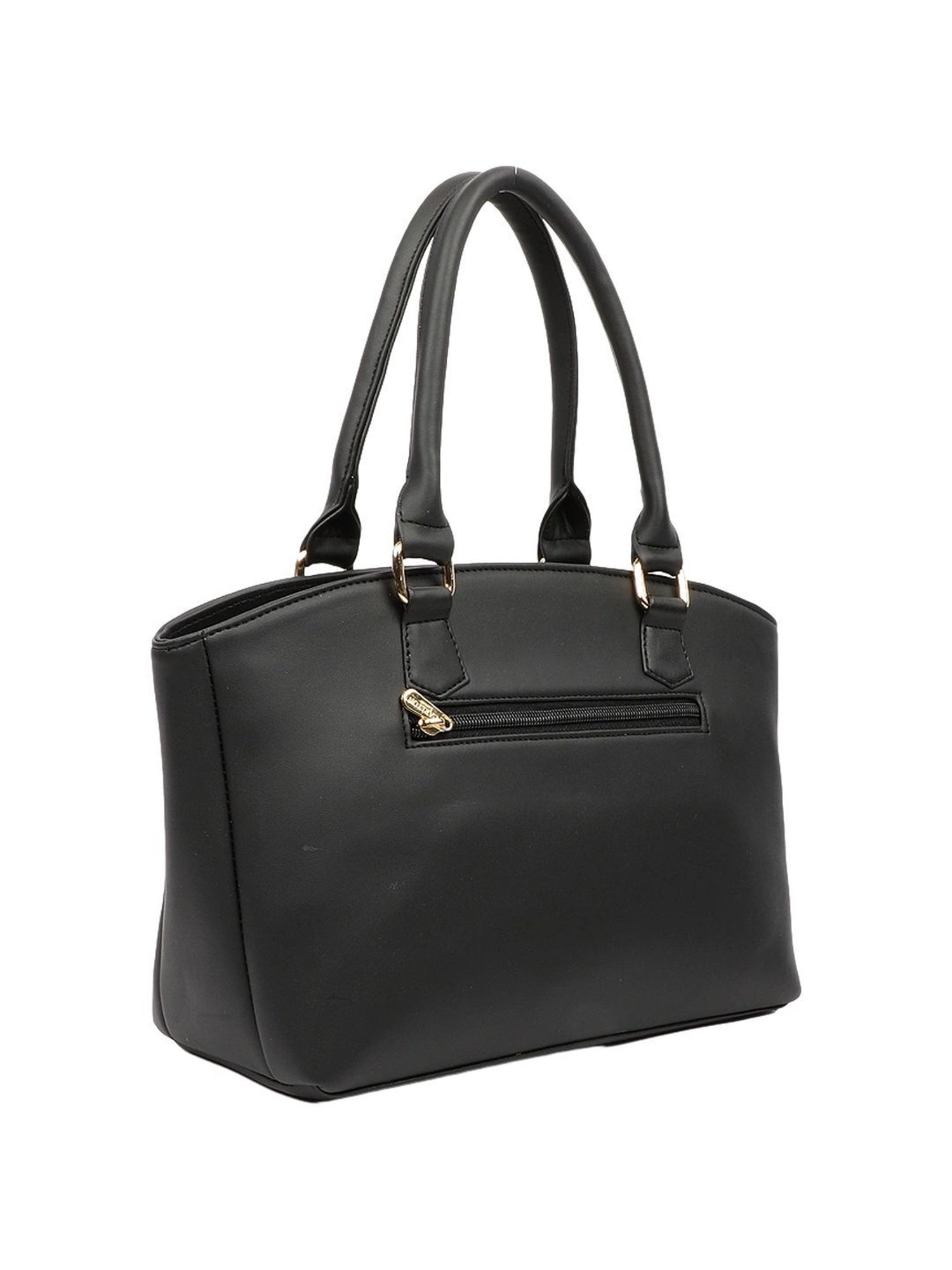 Carlton London Black Solid Medium Handbag