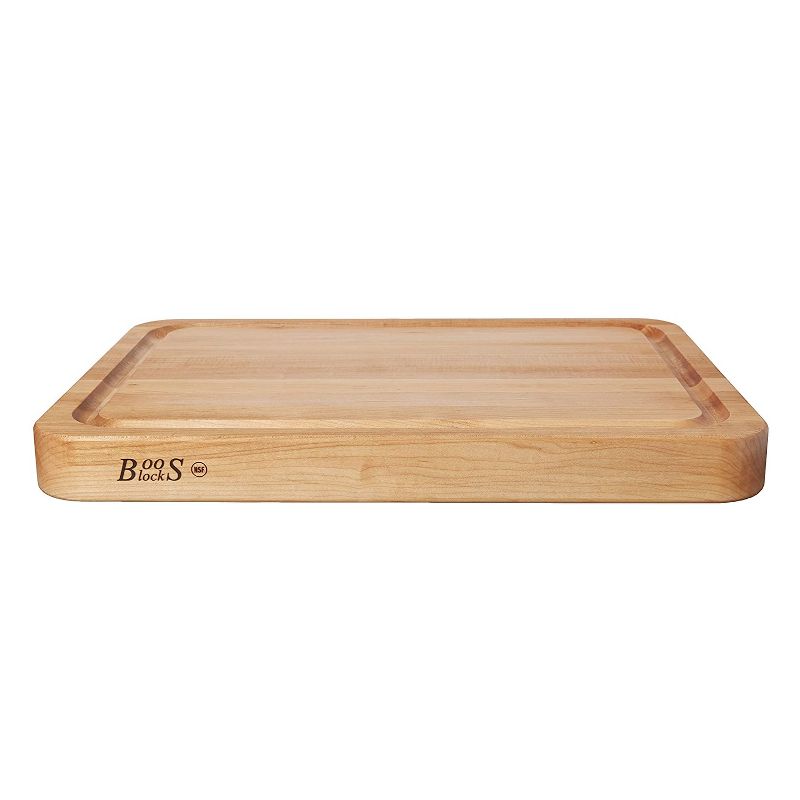 John Boos Maple Wood Reversible 24 x 18 x 2.25 inches Cutting Board with Juice Groove and Curved Edges, Brown