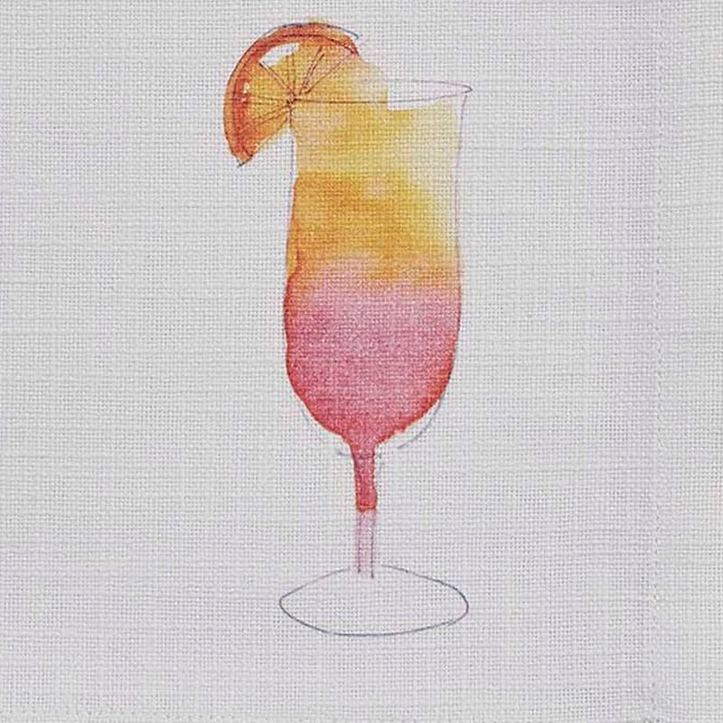 Split P Tropical Sunrise Drink Napkin Set - White