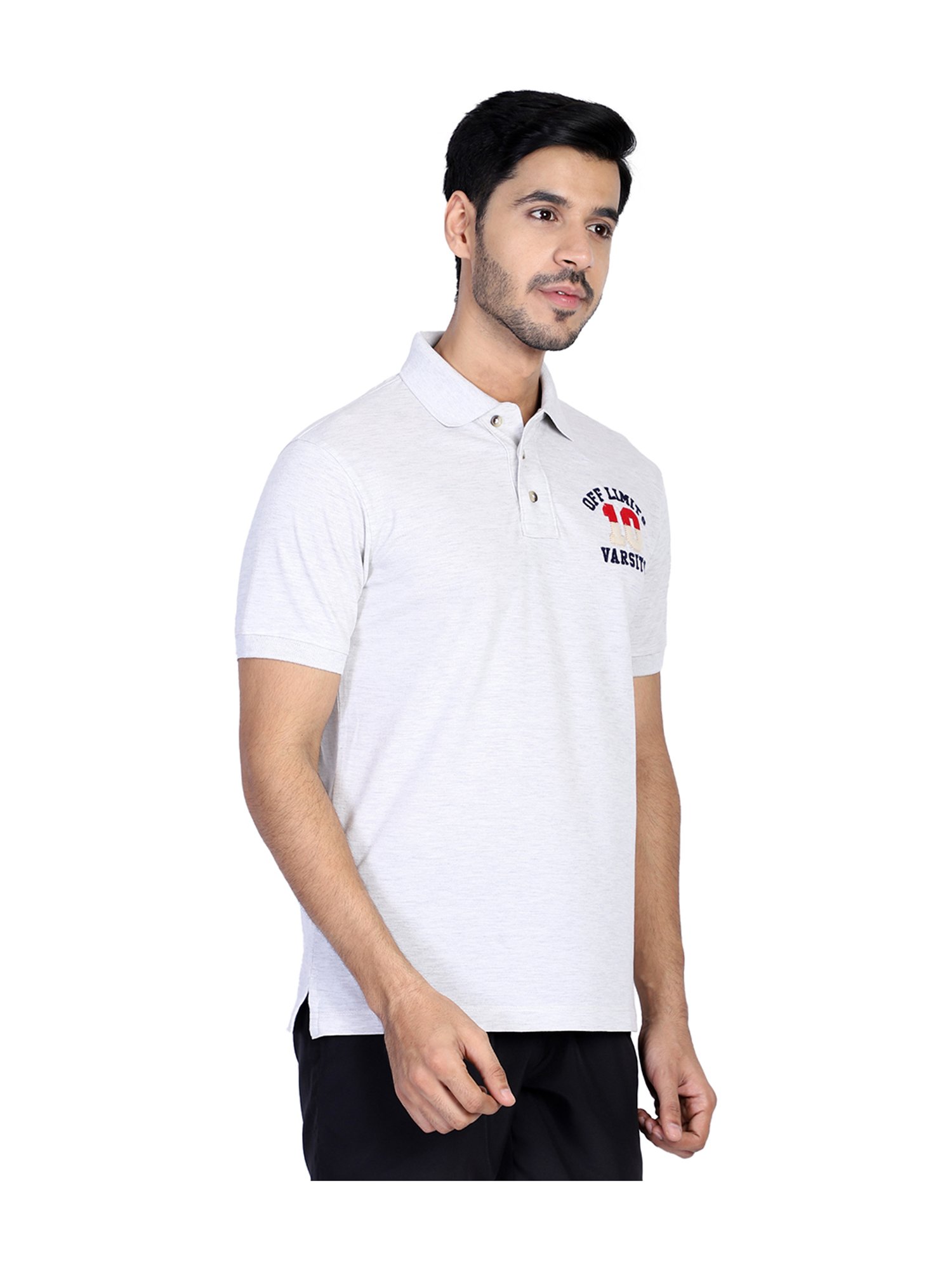 OFF LIMITS Ecru Short Sleeves Polo T-Shirt
