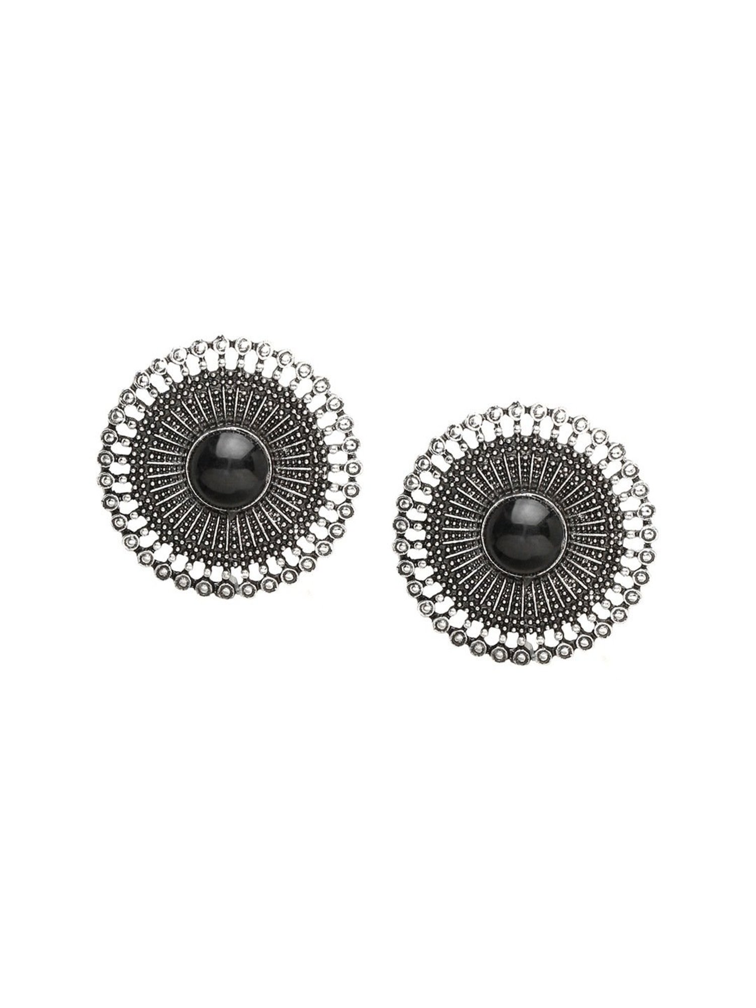 YouBella Contemporary Silver Silver Stud Earrings for Women