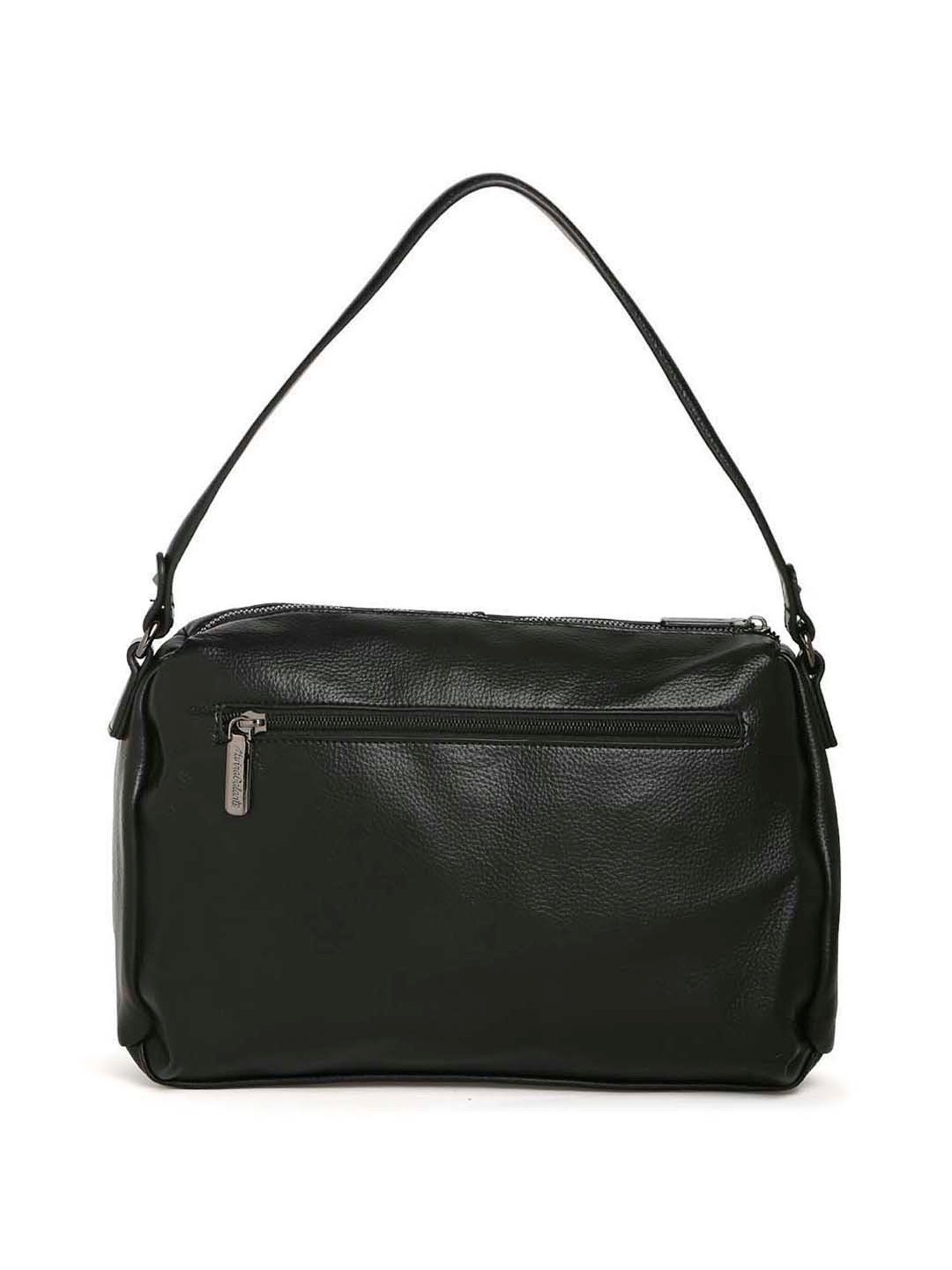 Marina Galanti Black Rivets Medium Baguette Bag