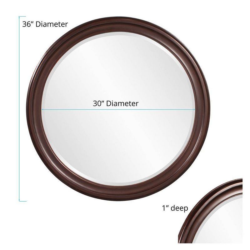 Round George Decorative Wall Mirror Brown - Howard Elliott