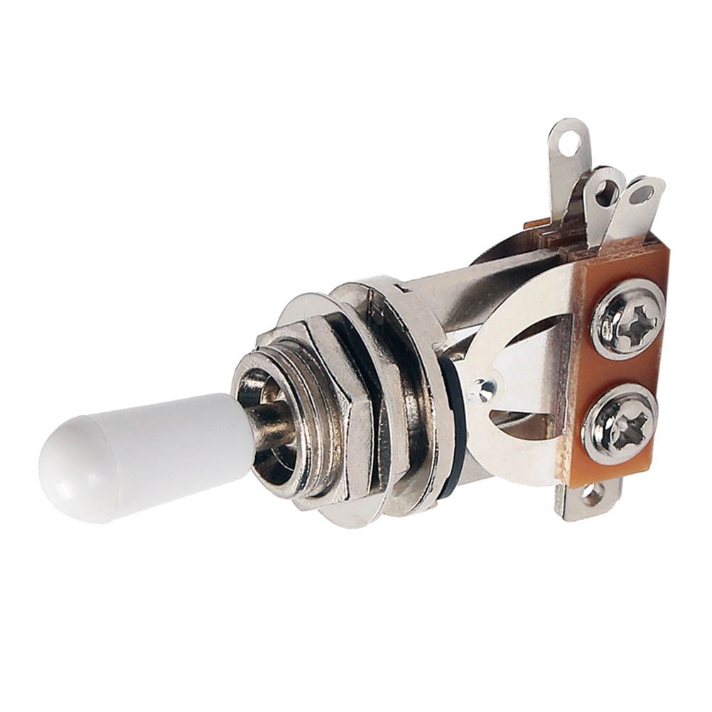 2pcs 3-way Toggle Switch Electric Guitar Pickup Selector Head White Top