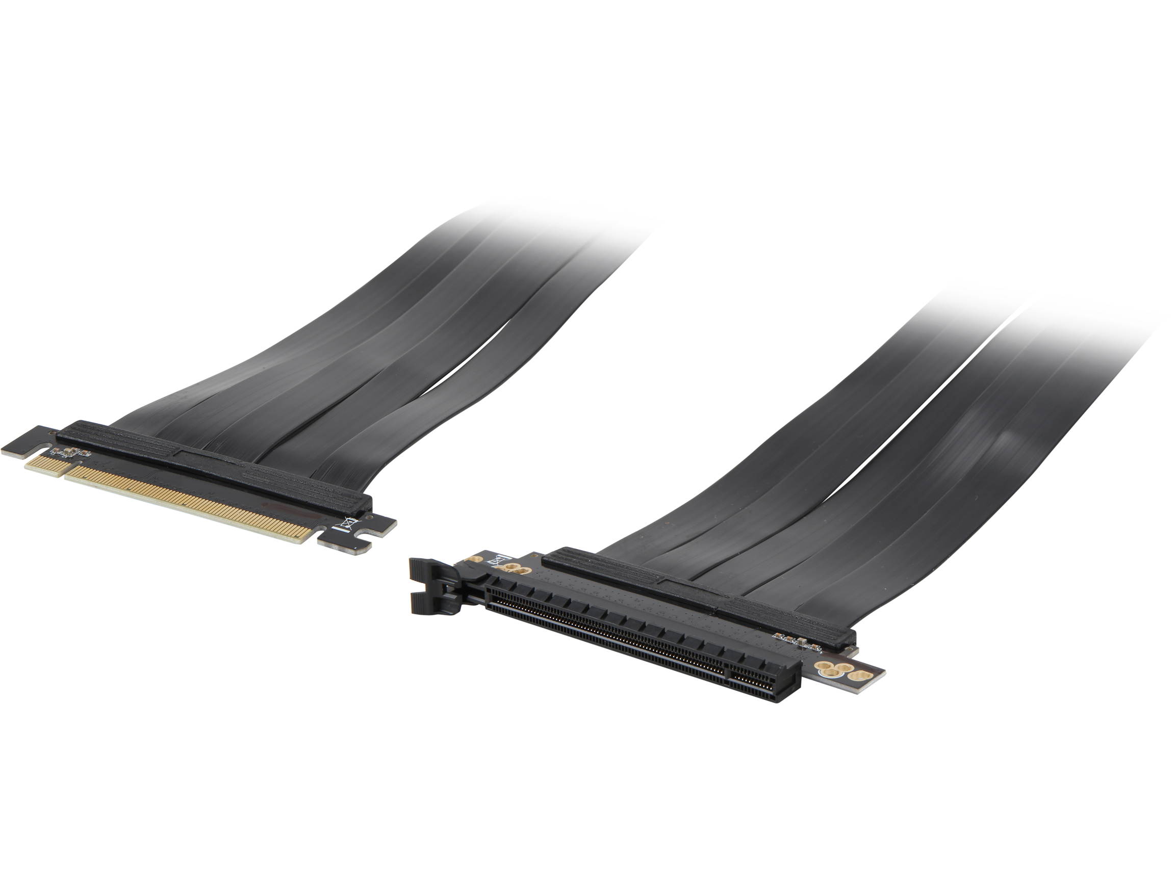 Athena Power CABLE-PCIE16A1-60V2 600mm PCI-E x16, PCIe 3.0 High Quality Flexible EMI Shielded Ribbon Riser Extension Cable, Wide Range Verticle Mounting GPU Support Straight