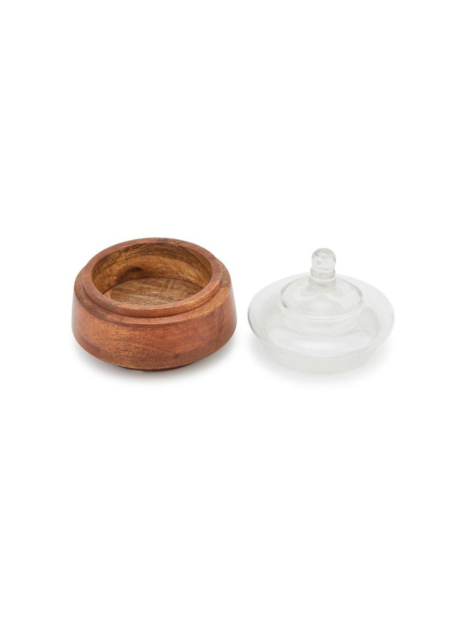 Fabindia Home Arali Solid Brown Wood Jar