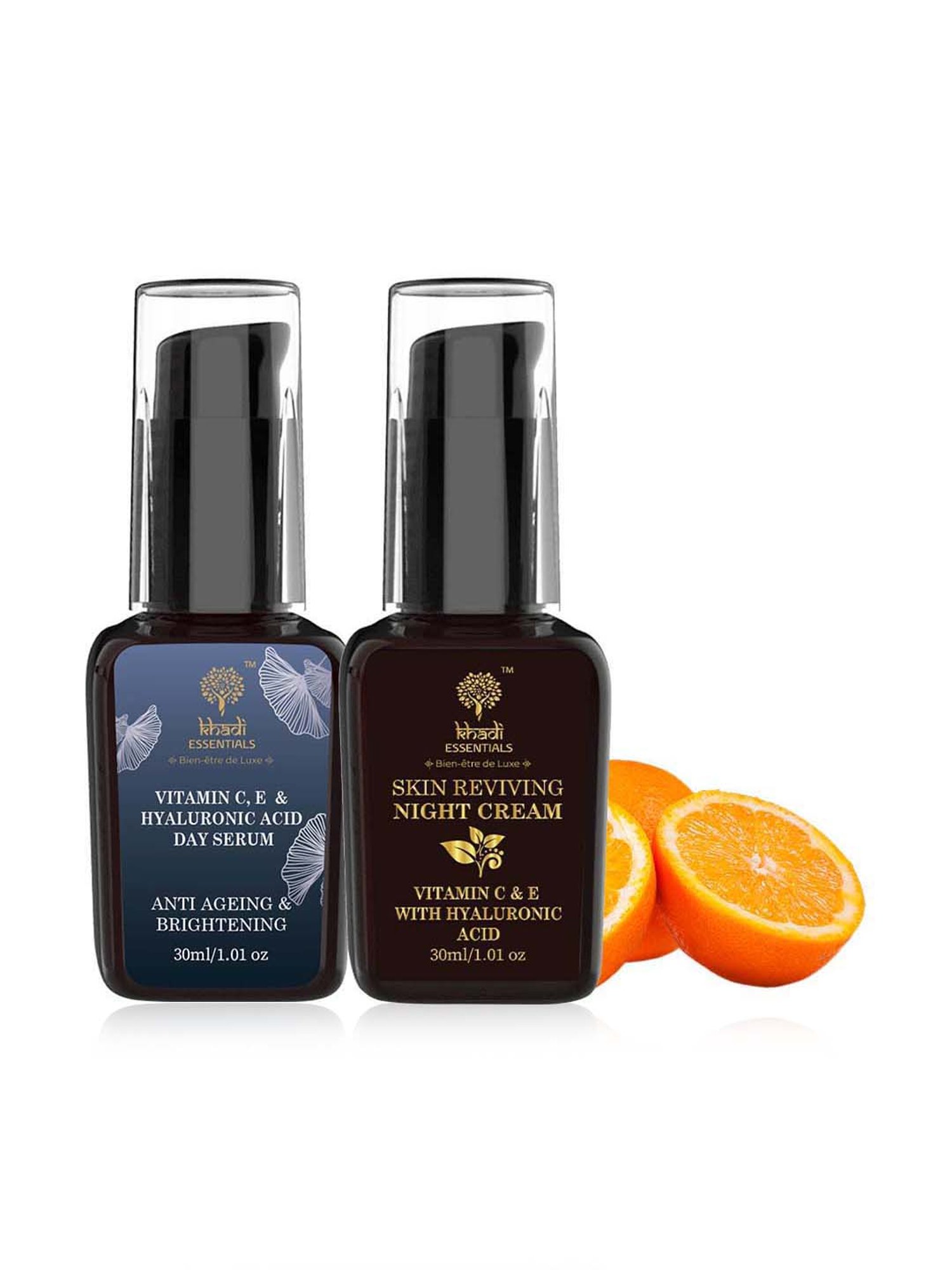 Khadi Essentials Vitamin C Face Serum & Night Cream