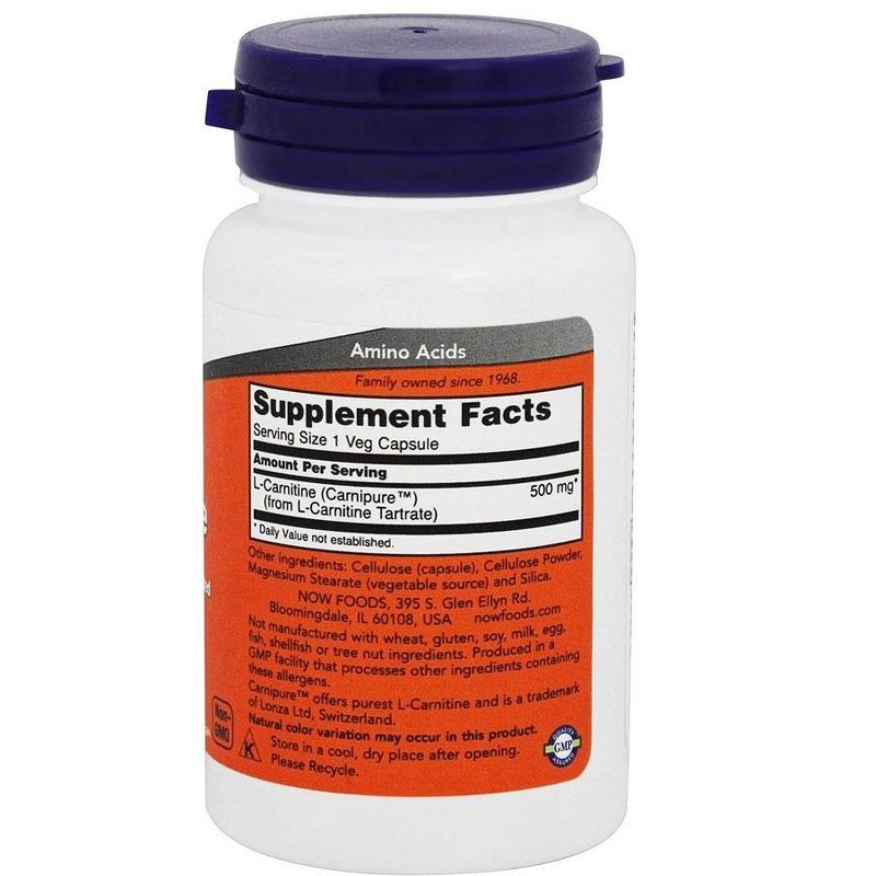 NOW Foods L-Carnitine 500 mg.  -  30 Count