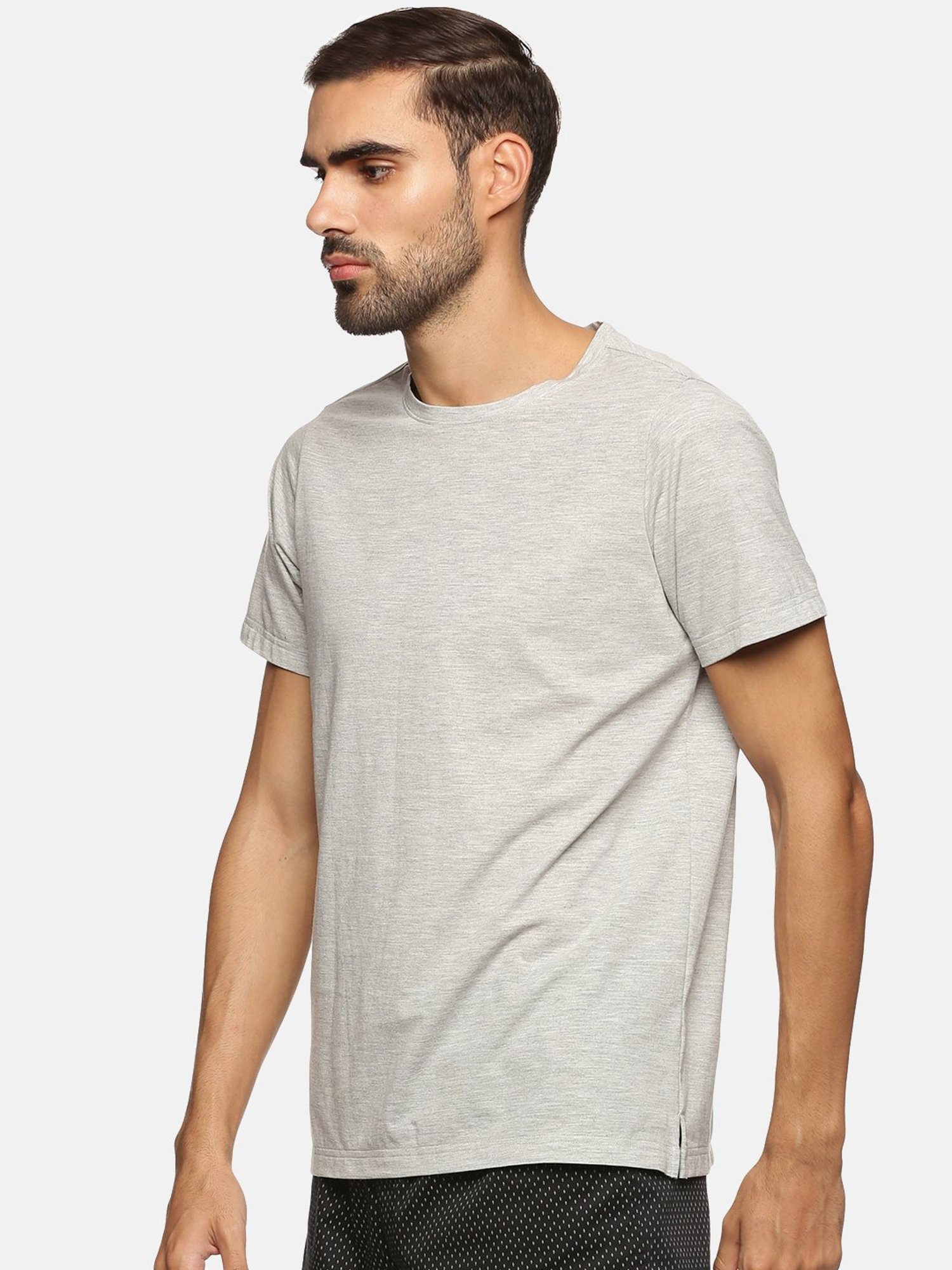 Don Vino Light Grey Regular Fit Crew T-Shirt