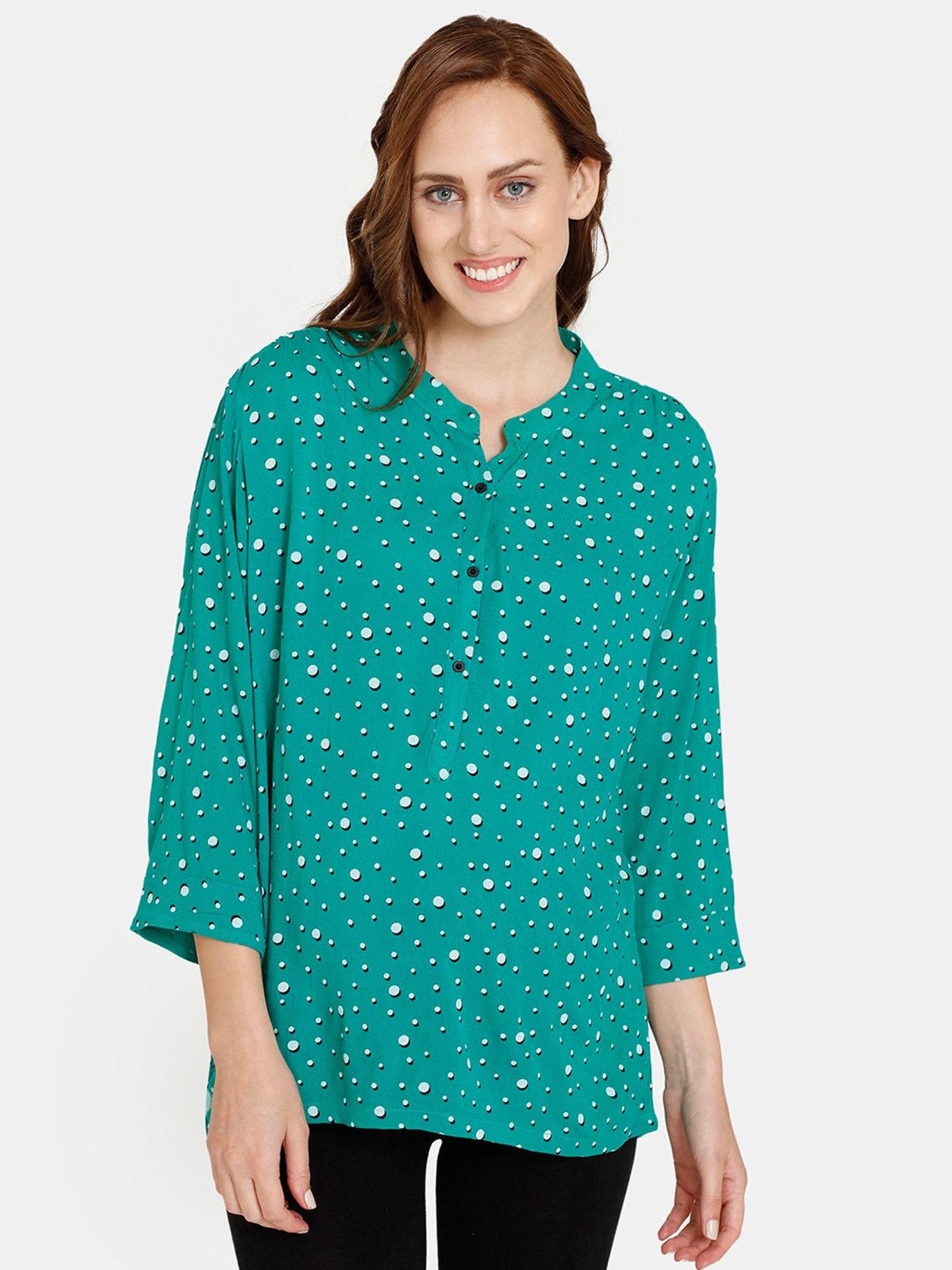 Coucou by Zivame Green Printed Maternity Top
