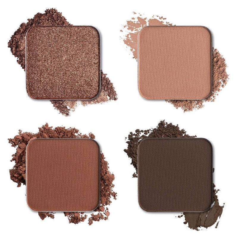 Makeup Geek Monochromatic Eyeshadow Quad Choco Latte - Four Full Size Pans - 0.256oz