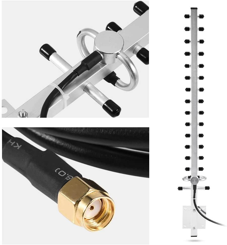 Yoidesu Directional Wireless Yagi Antenna 25dBi 2.4GHz WiFi Antenna with RP-SMA Connector 2M Cable for Wireless Network Router Reapter USB Adapter IP Camera