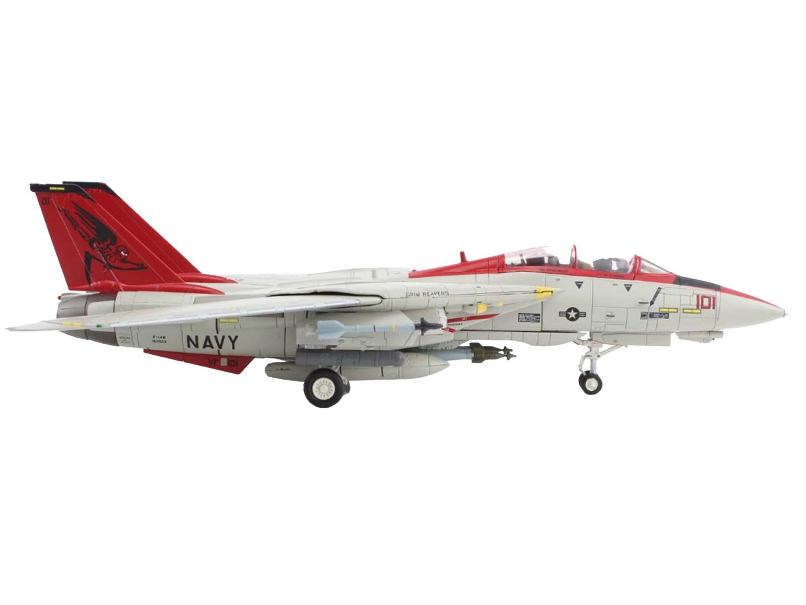 Grumman F-14B Tomcat Fighter Aircraft "VF-103 Jolly Rogers USS George Washington" (2000) United States Navy "Air Power Series" 1/72 Diecast Model by Hobby Master
