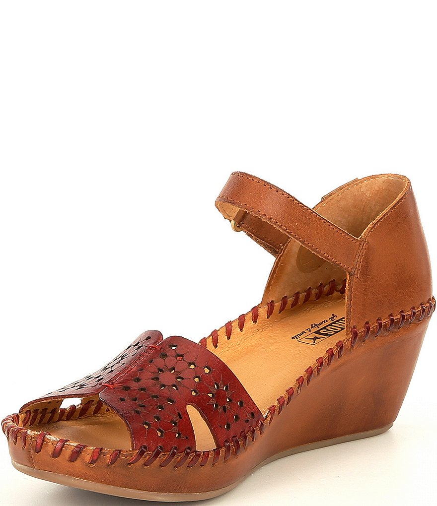 Pikolinos Margarita Leather Wedge Sandals