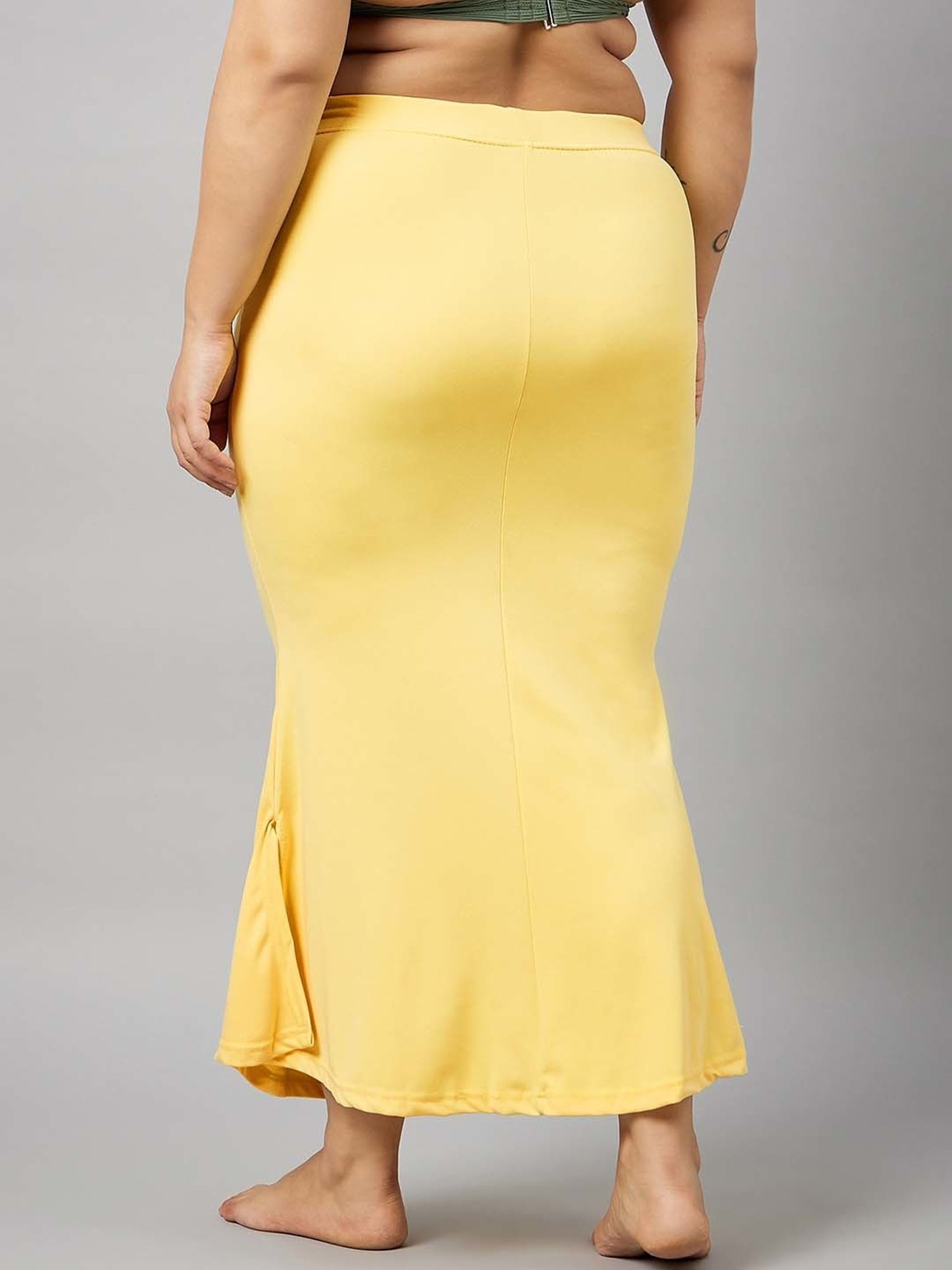 Secrets By ZeroKaata Green & Grey Plain Saree Shapewear - Pack Of 3