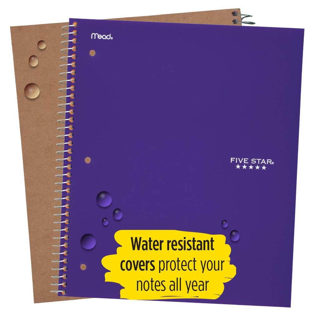 Five Star Spiral Notebook, 1 Subject, Wide Ruled Paper, 100 Sheets, 10-1/2" x 8", Purple (72351)