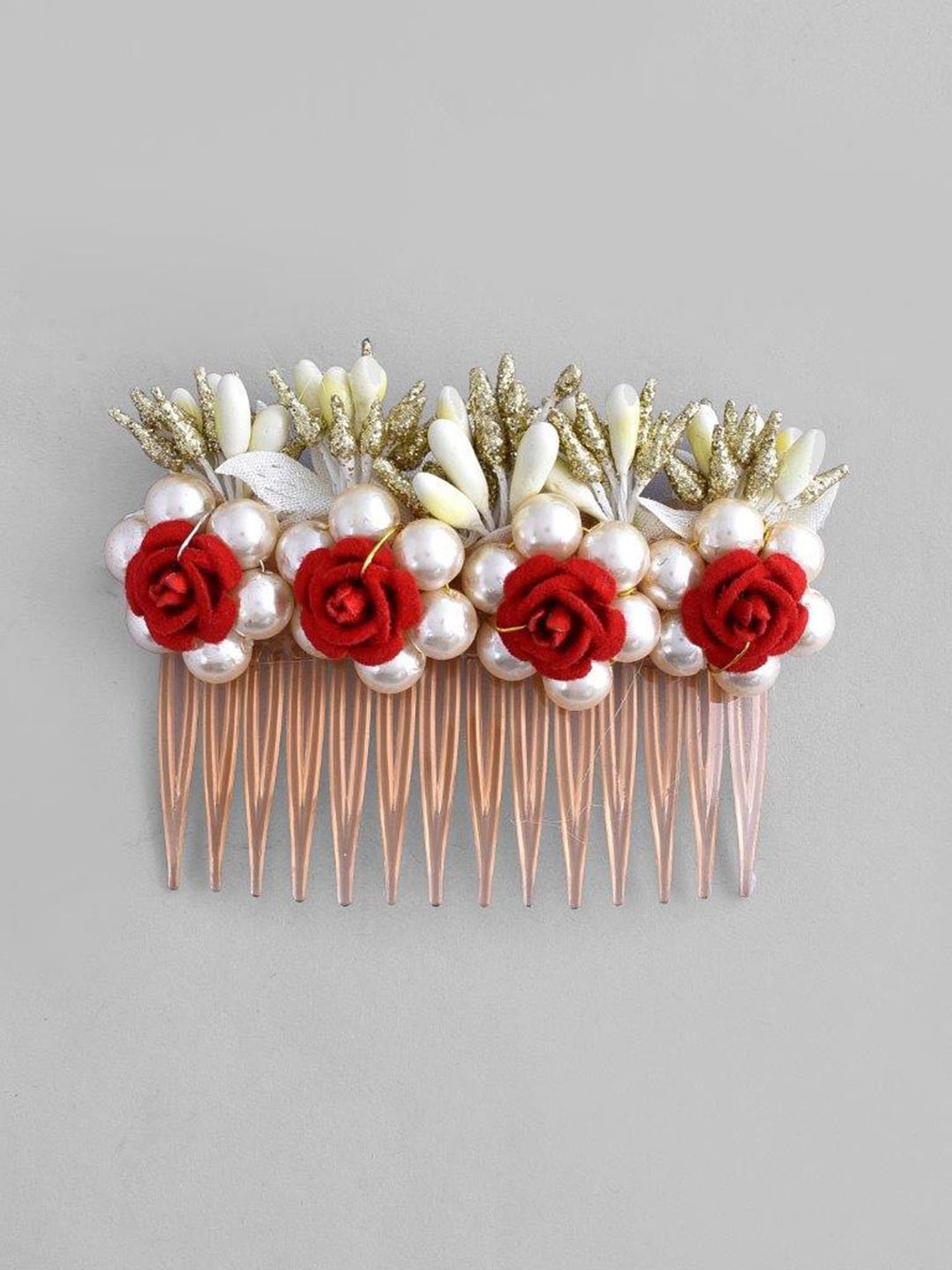 OOMPH White Pearls Wedding Hair Band