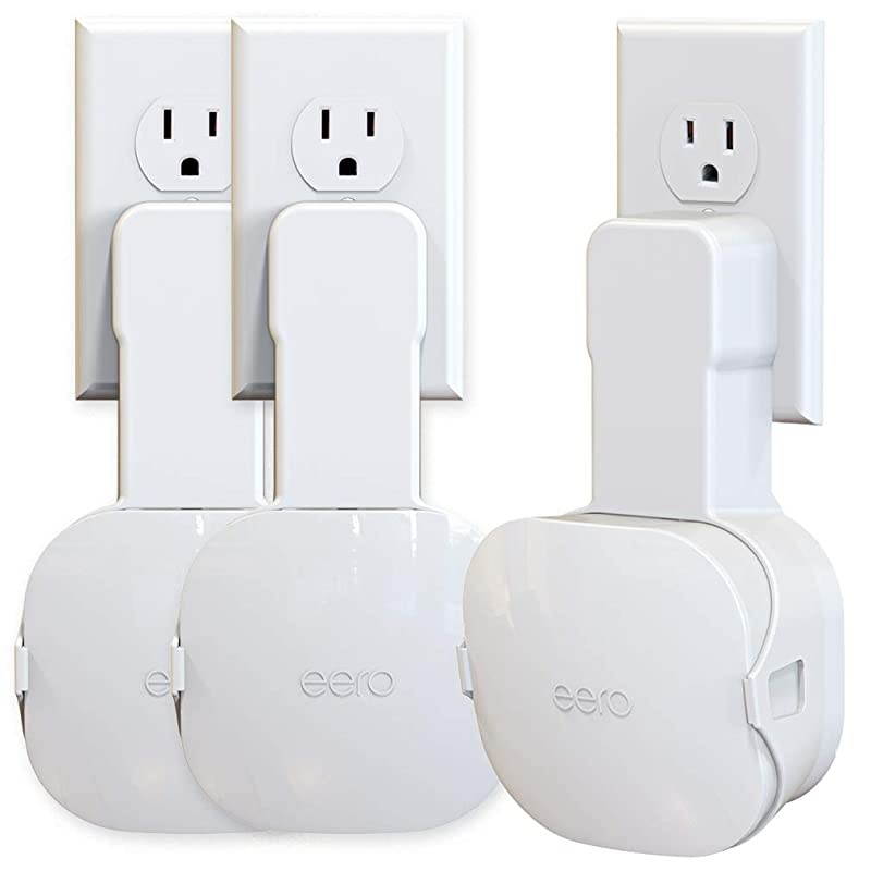 Wall Mount Holder for eero mesh WiFi System Fit for Both 15W and 24W Plugs No Messy Wires | Space Saving | Easily Be Moved Outlet Mount Holder for eero WiFi Router 3 Pack