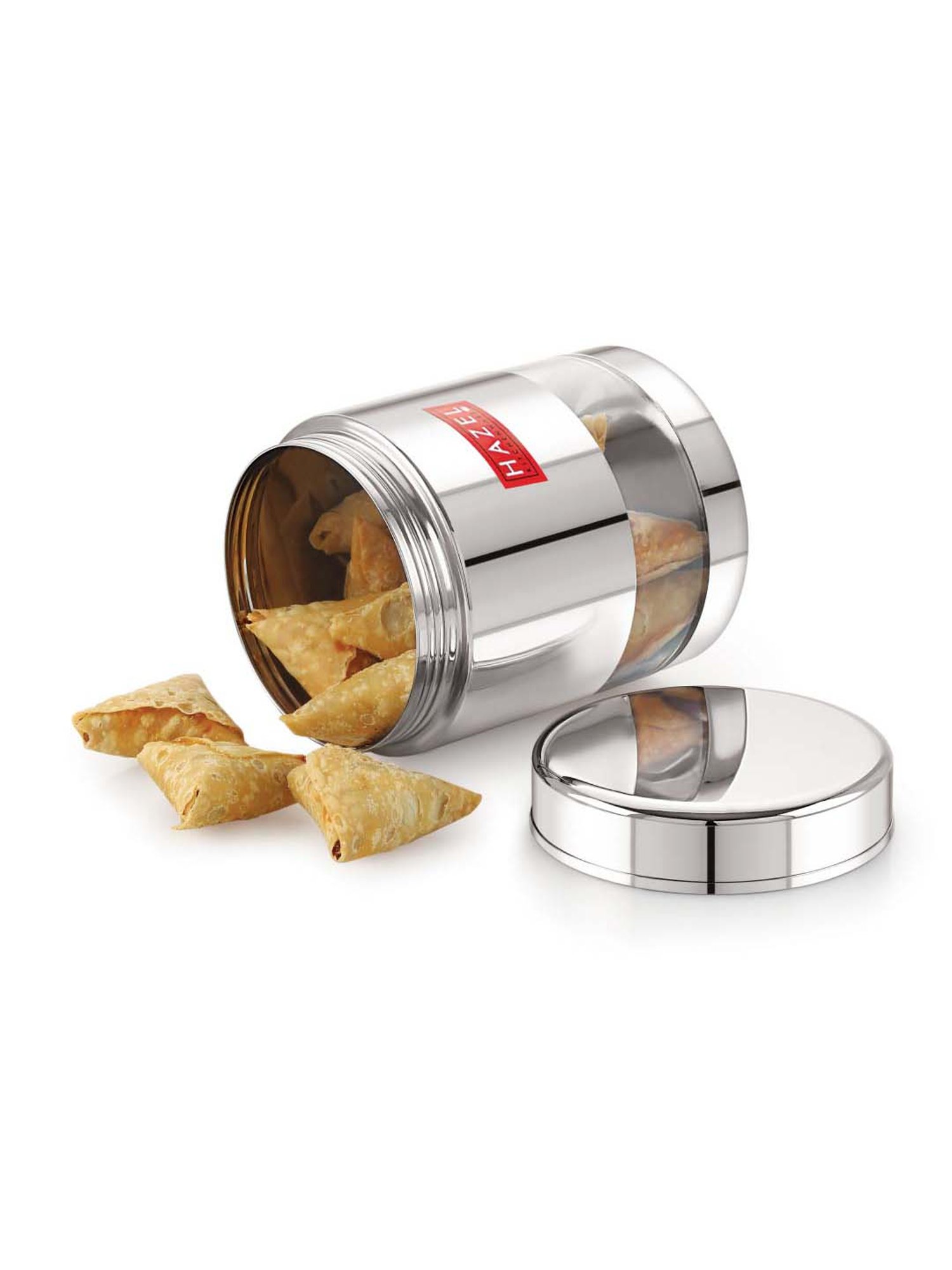 HAZEL Silver Stainless Steel Kitchen Storage Jar (800 ml) - Set of 1