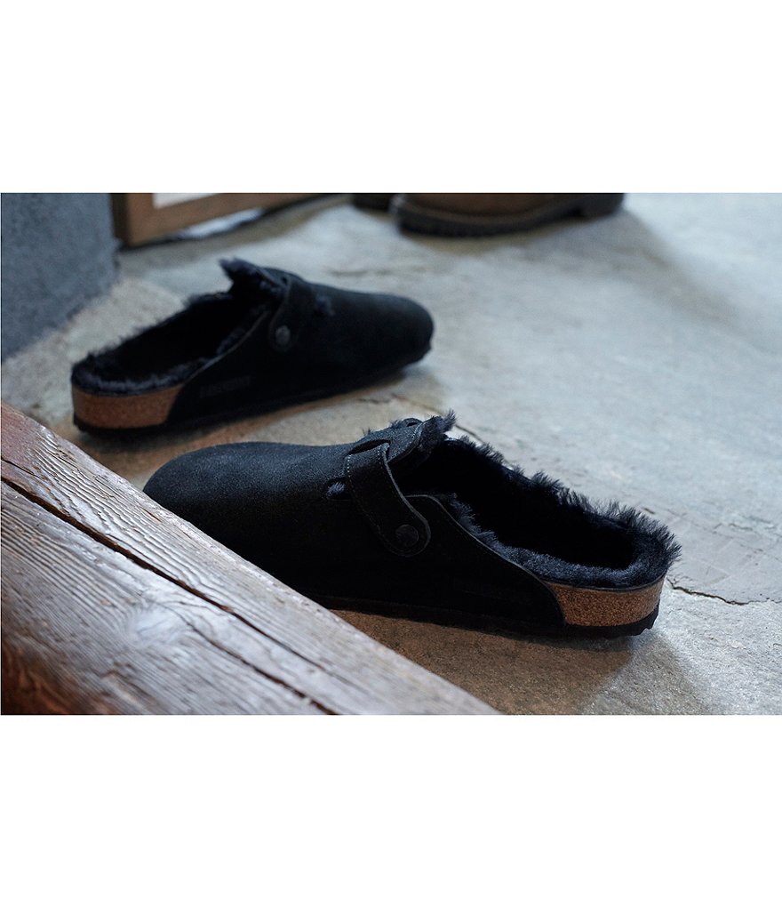 Birkenstock Women's Boston Suede Shearling-Lined Clogs