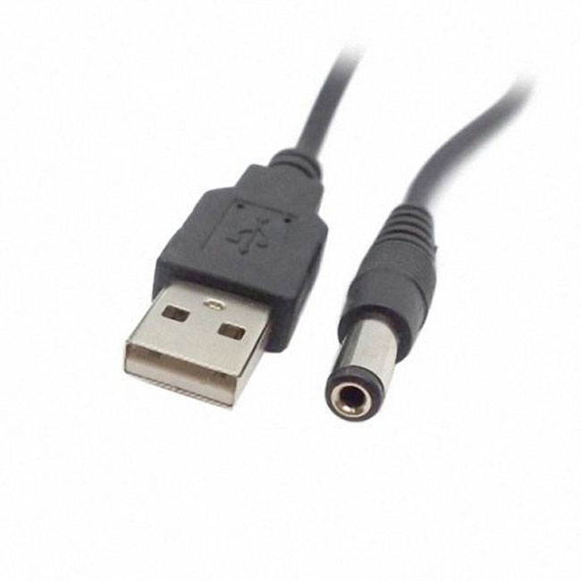 FVH USB 2.0 A Type Male to 5.5 x 2.5mm Plug Barrel Connector Cable U2-254-BK