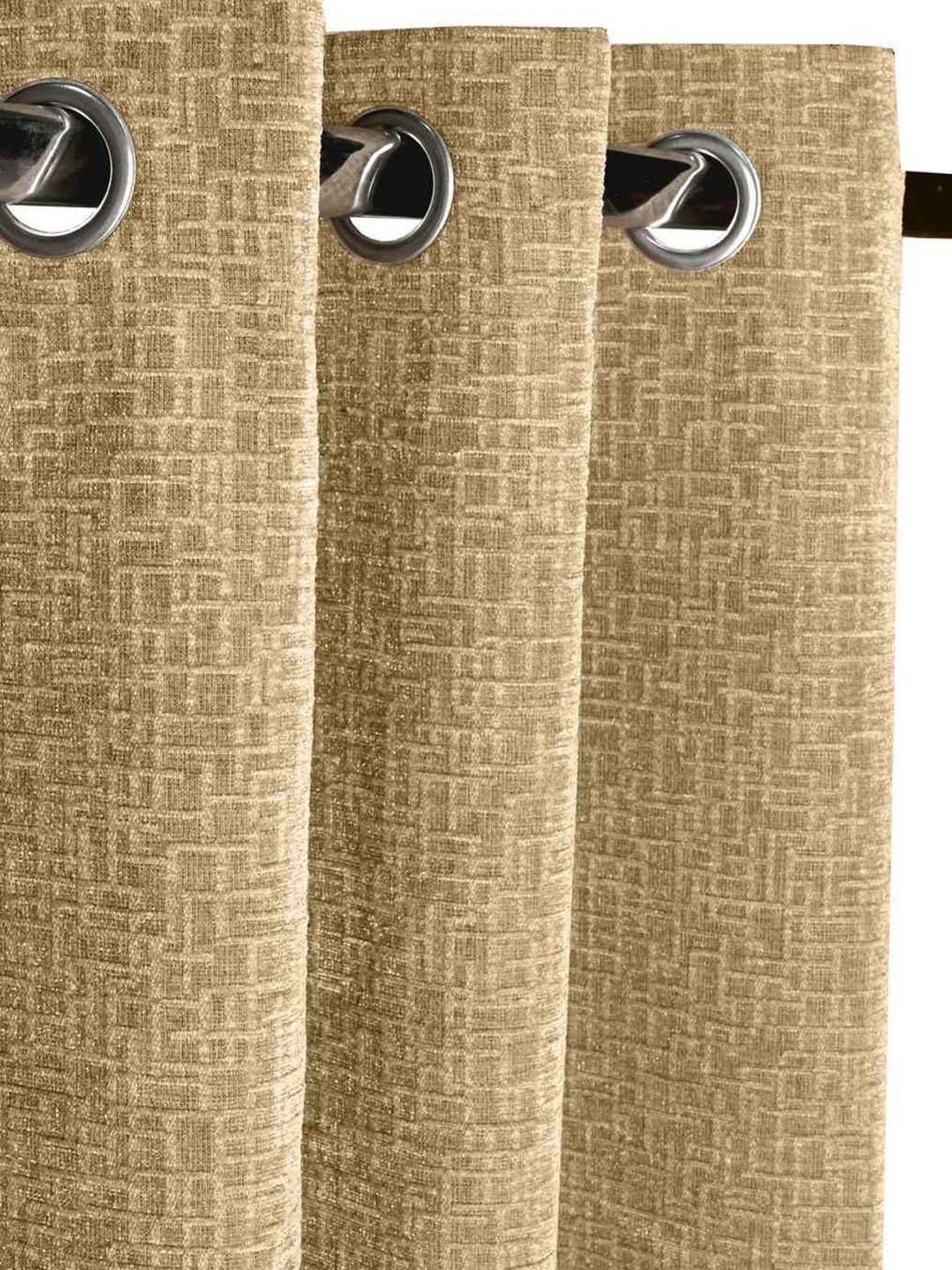 Saral Home Easy Living Gold Polyester Tic Tac Chenille Yarn Blackout Door Curtains - Set of 2