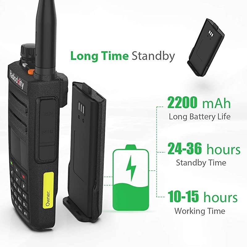 GD77 DMR DigitalAnalog Two Way Radio VHF UHF Dual Time Slot Work with Hotspot Amateur Ham Radio wFree Programming Cable High Gain Antenna and Charger