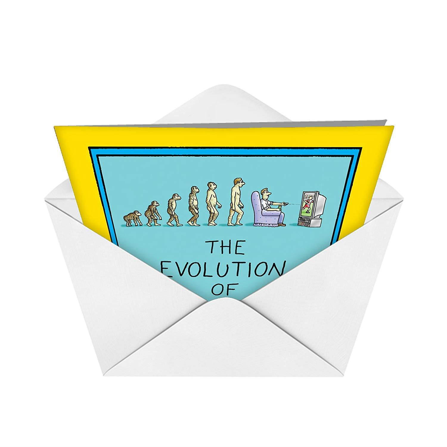 Funny 8.5'' x 11'' Father's Day Card with Envelope - 'Evolution of Dad' - You Have Come a Long Way - Appreciation Gift to Dad & Fathers from Daughter, Son, Siblings (Extra Large) #J0352