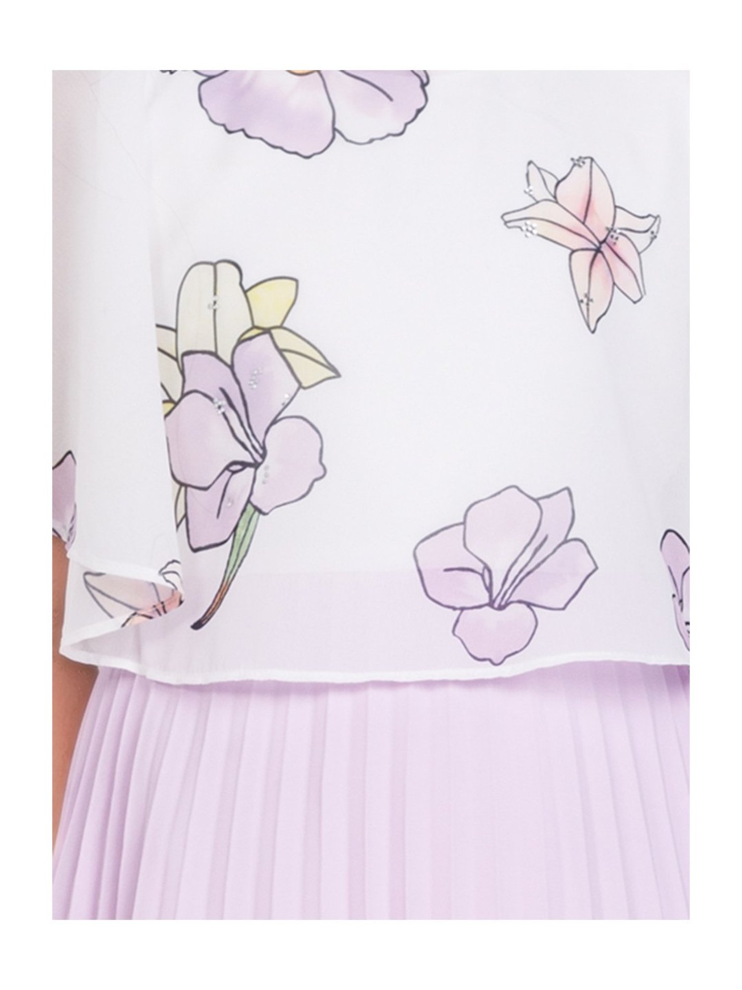 Peppermint Kids Purple & White Floral Print Dress