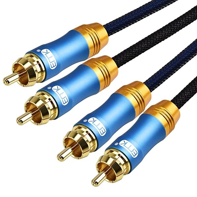 RCA Cable, 2RCA Male to 2RCA Male Stereo Audio Cable for Home Theater, HDTV, Amplifiers, Hi-Fi Systems 3Ft/1m,Blue