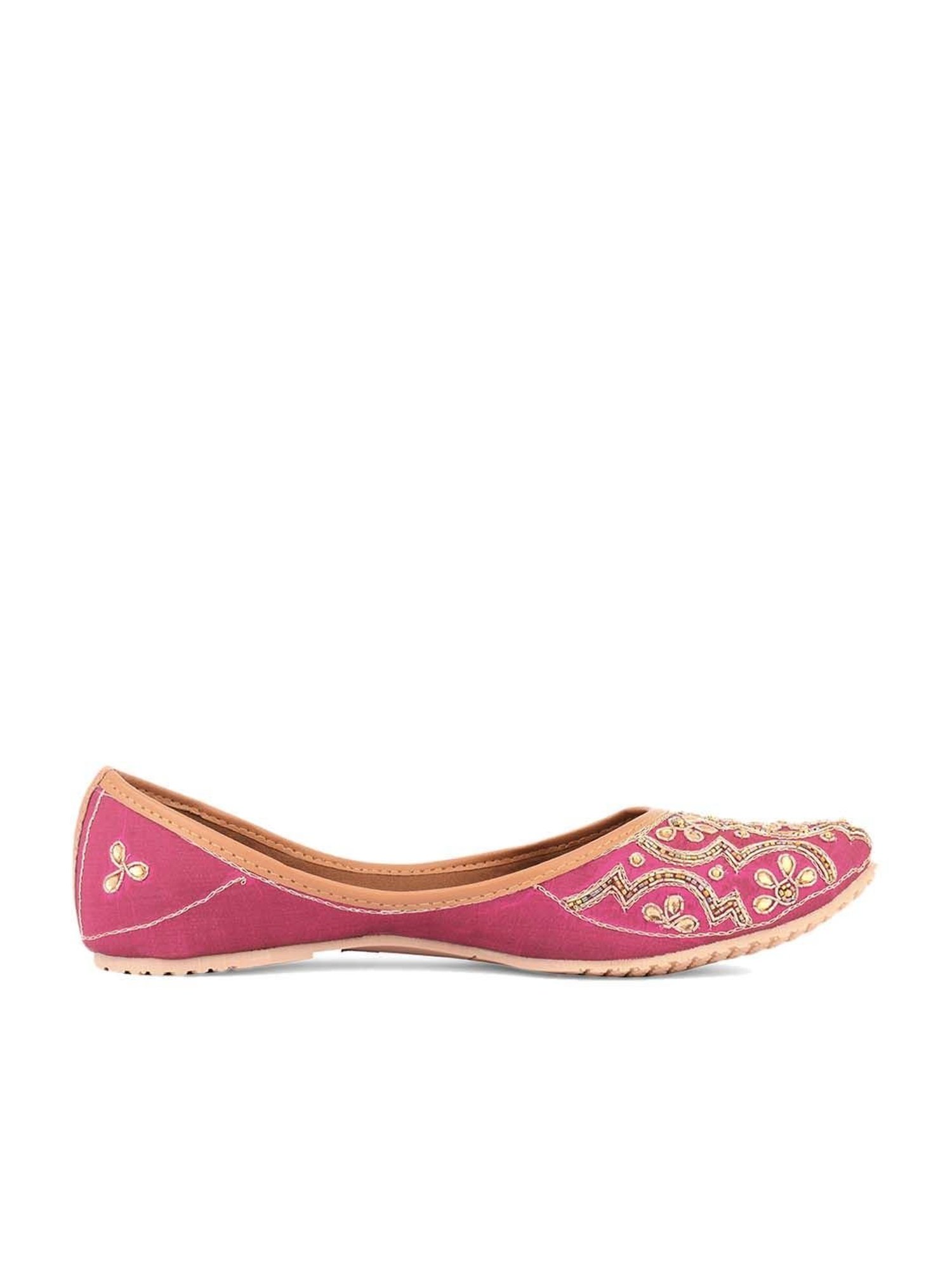 Desi Colour Women's Pink Ethnic Juttis