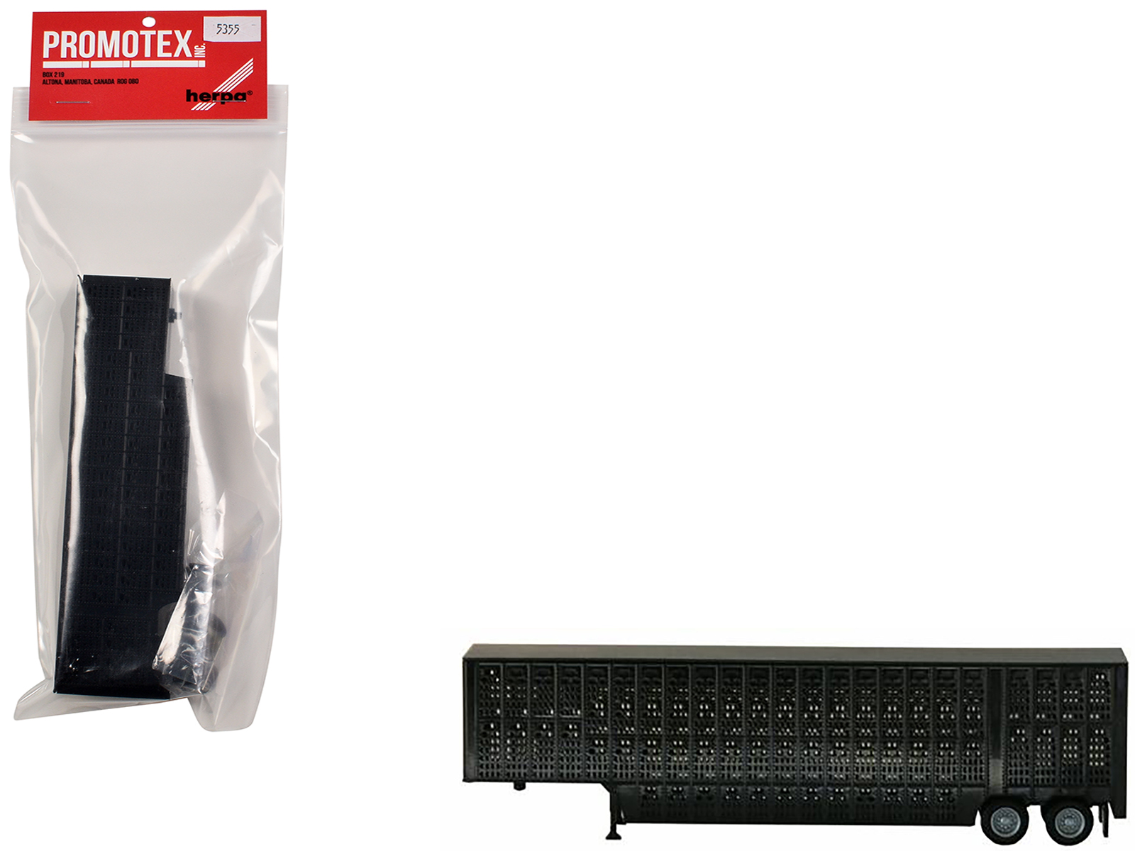 Livestock Trailer Black 1/87 (HO) Plastic Model by Promotex