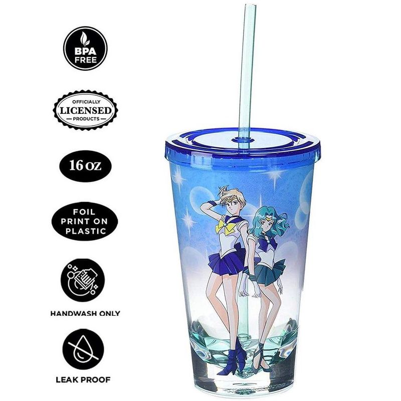 Just Funky Sailor Moon Uranus & Neptune Acrylic Diamond Bottom 16oz Carnival Cup