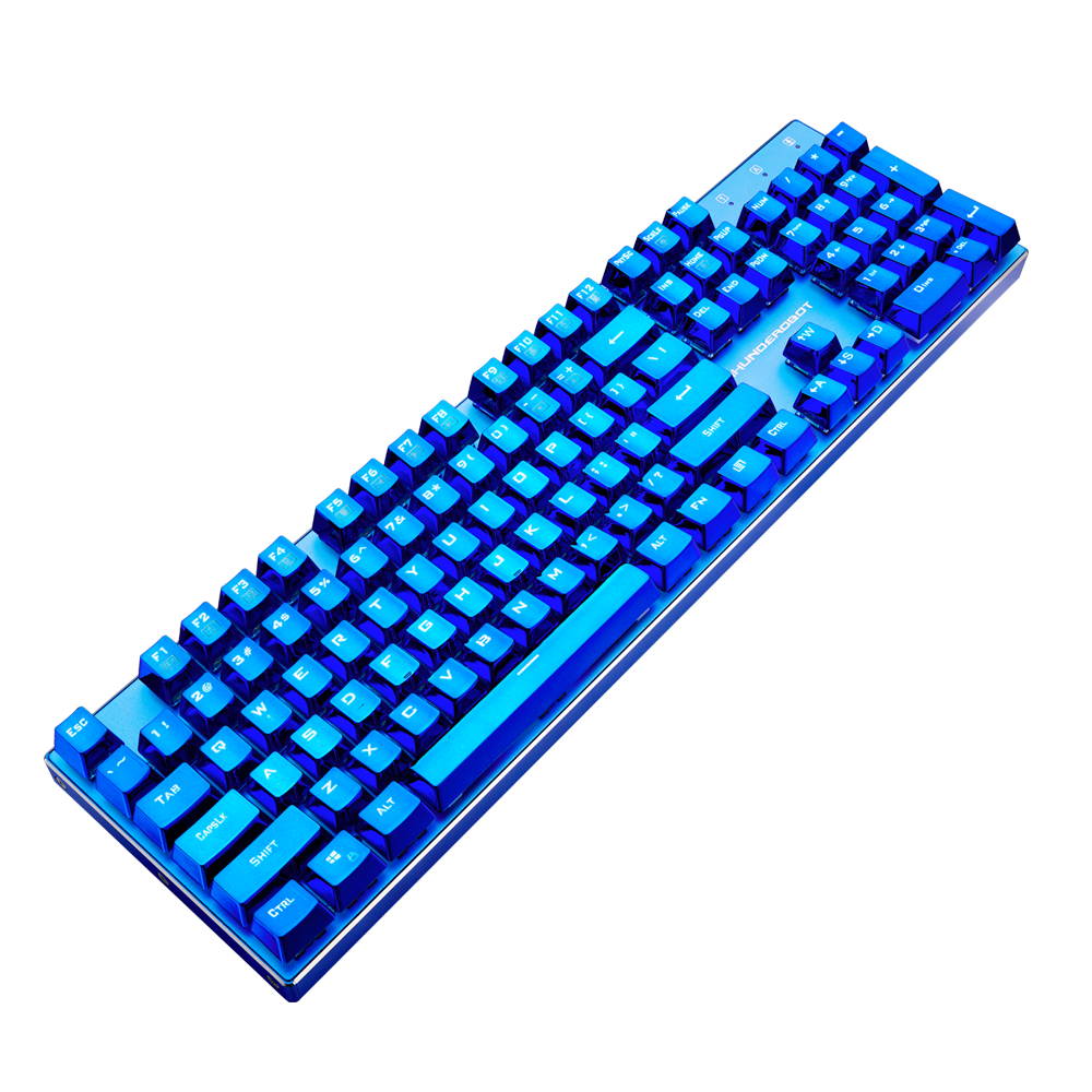 Thunderobot Blue Blood K75B Black Switch 104 Keys Mechanical Gaming Keyboard with Electroplacted Key Caps RGB Backlight-JG08080AA