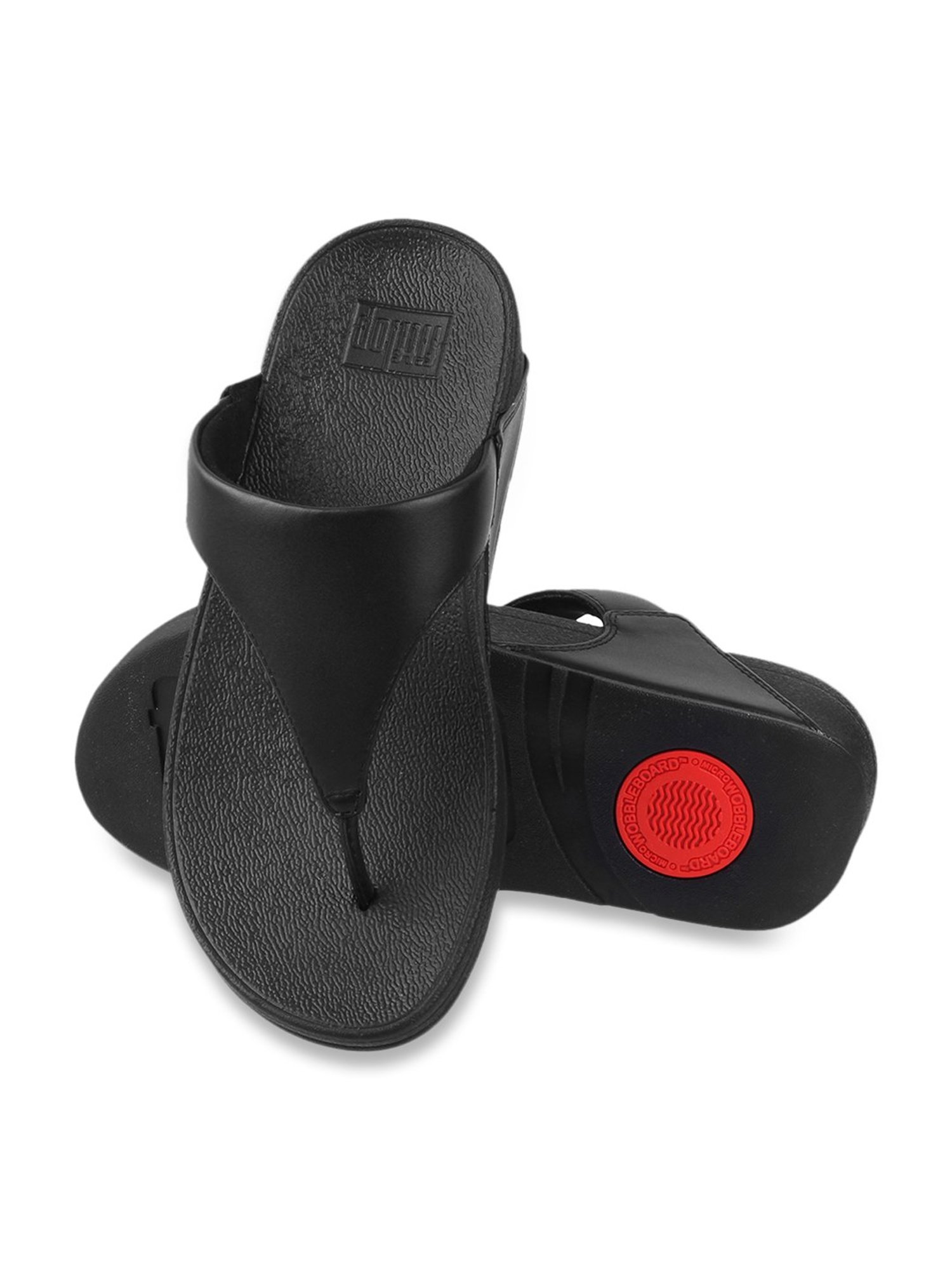 FitFlop Women's Black Thong Wedges