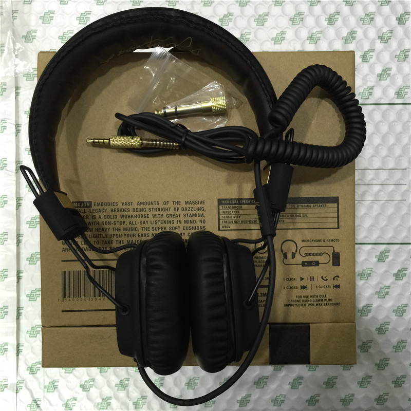 3.5mm Marshall Deep Bass Noise Isolating Headset MAJOR Headphone with Mic&Remote Stereo HiFi Monitor Headphone for Mobilephone