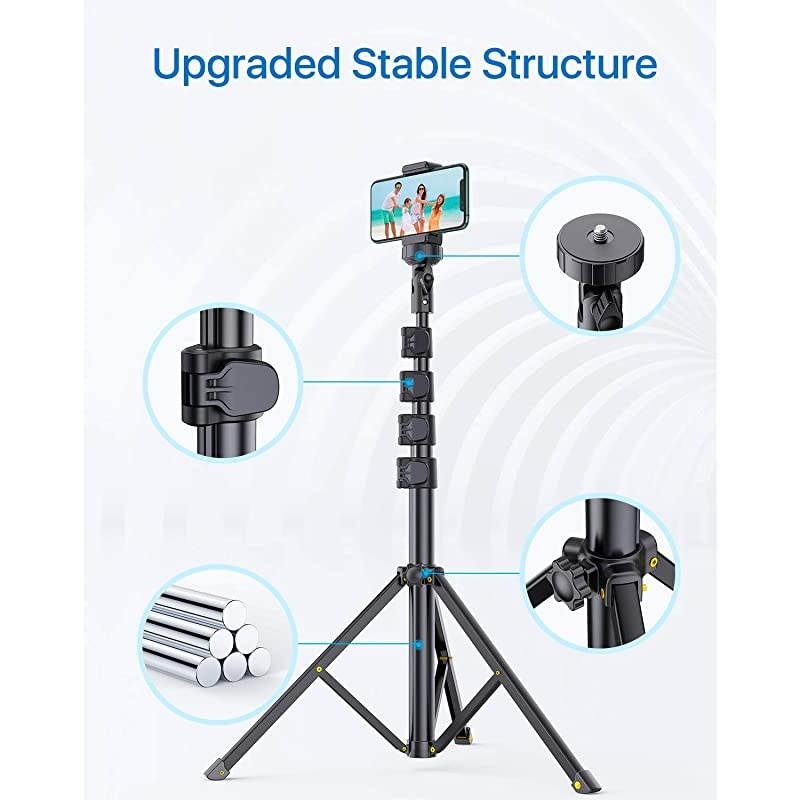 Premium Selfie Stick Tripod with Bluetooth Remote 51quot Extendable AllinOneTripod Stand for iPhone amp Android amp Camera Lightweight amp Sturdy Universal Phone Holder for iPhone 11 Series
